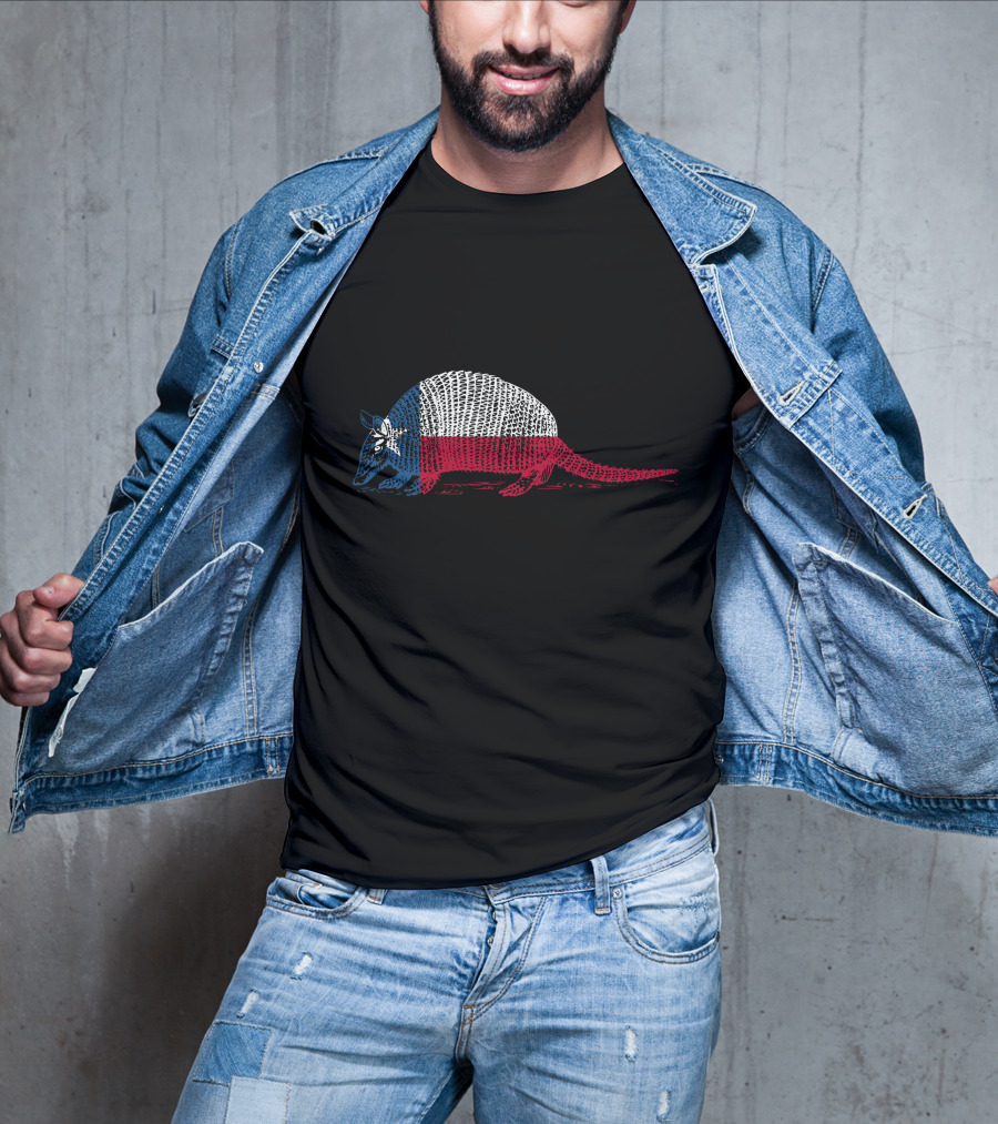 Armadillo Texas Flag Colors Texan Pride Armadillo T-Shirt