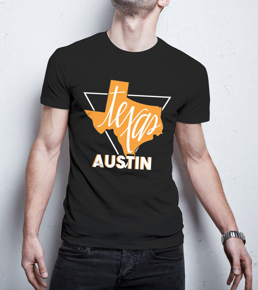 Texas Map Austin Vintage Triangle T-Shirt