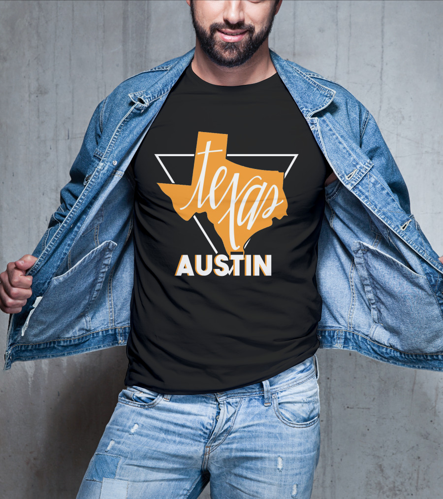 Texas Map Austin Vintage Triangle T-Shirt