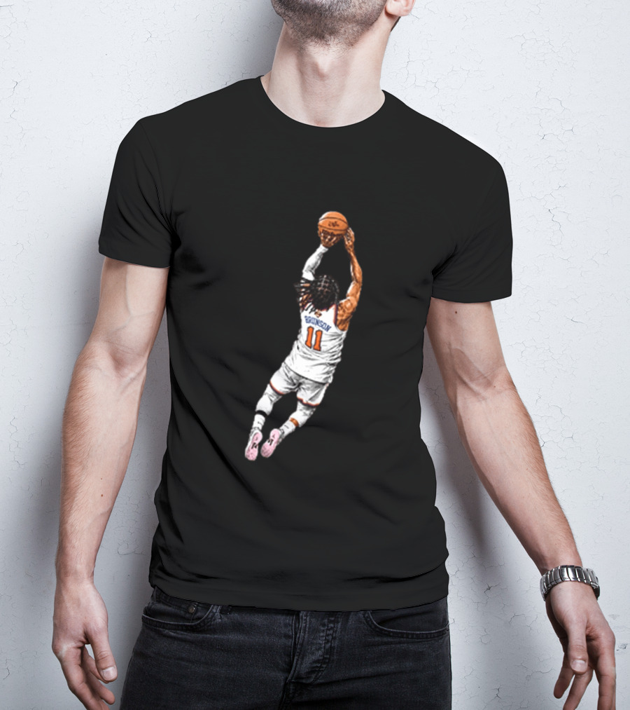 Jalen Brunson Dunking Action New York Knicks Basketball 11 Jersey T-Shirt
