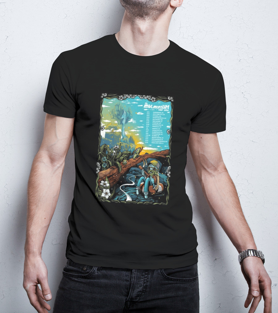 Moe.mentum Tour 2026 Dates With Surreal Nature Imagery And Character In Chill Scene T-Shirt
