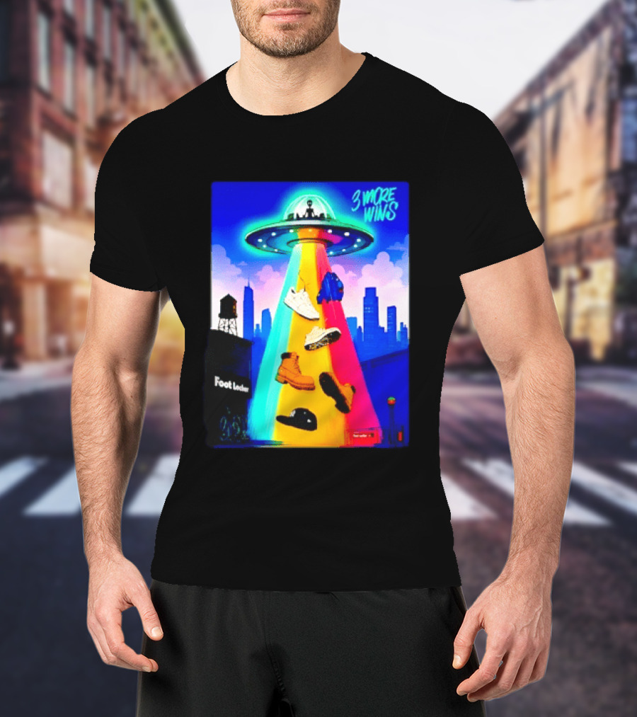 San Antonio Spurs Victor Wembanyama 3 More Wins UFO Abduction Foot Locker T-Shirt