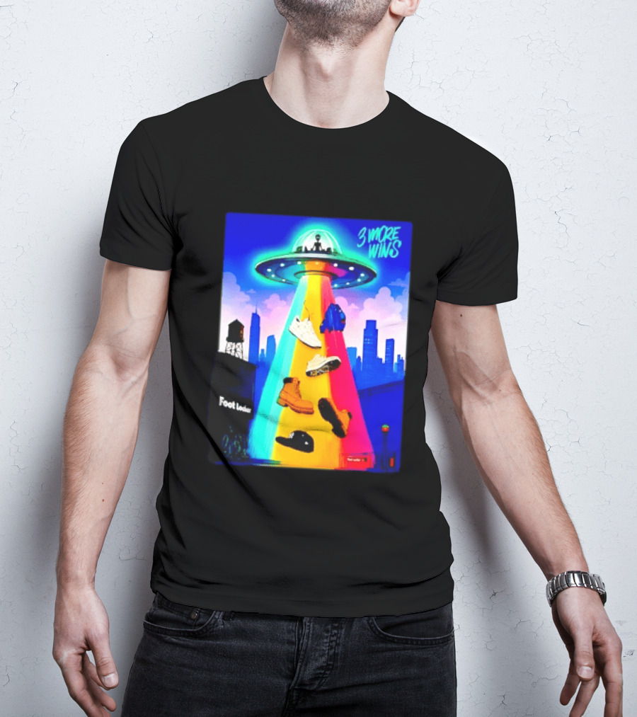 San Antonio Spurs Victor Wembanyama 3 More Wins UFO Abduction Foot Locker T-Shirt