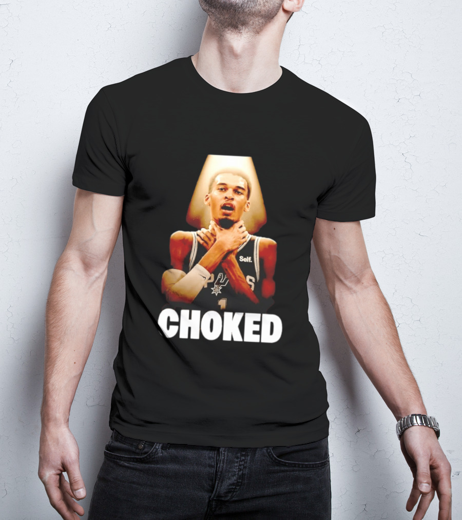 San Antonio Spurs Victor Wembanyama Choked Basketball Meme T-Shirt