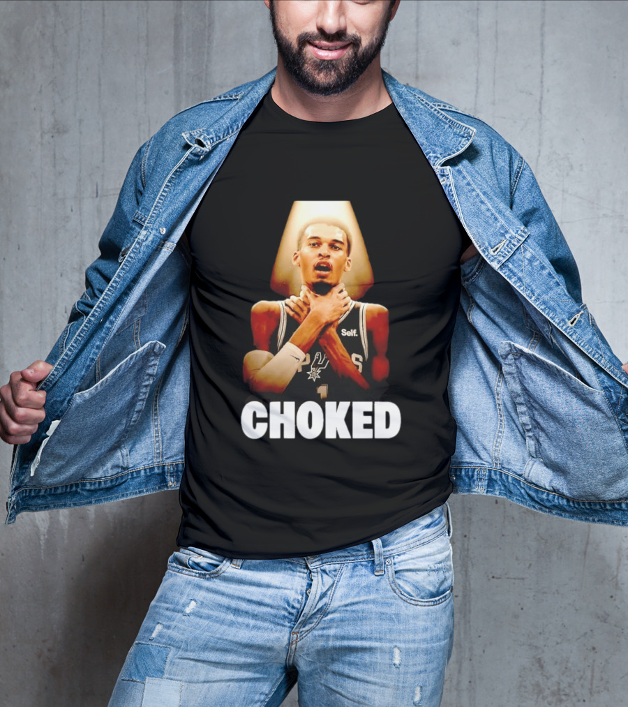 San Antonio Spurs Victor Wembanyama Choked Basketball Meme T-Shirt