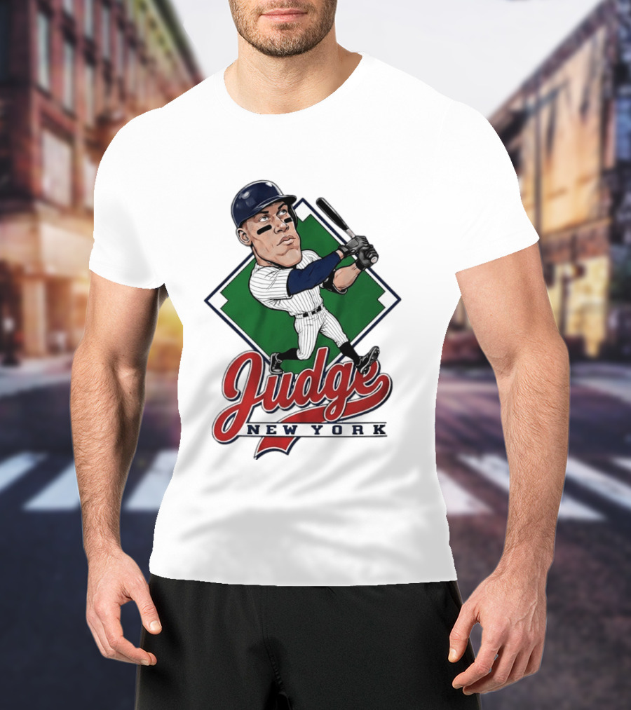 Judge New York Yankees Slugger Caricature Swing T-Shirt