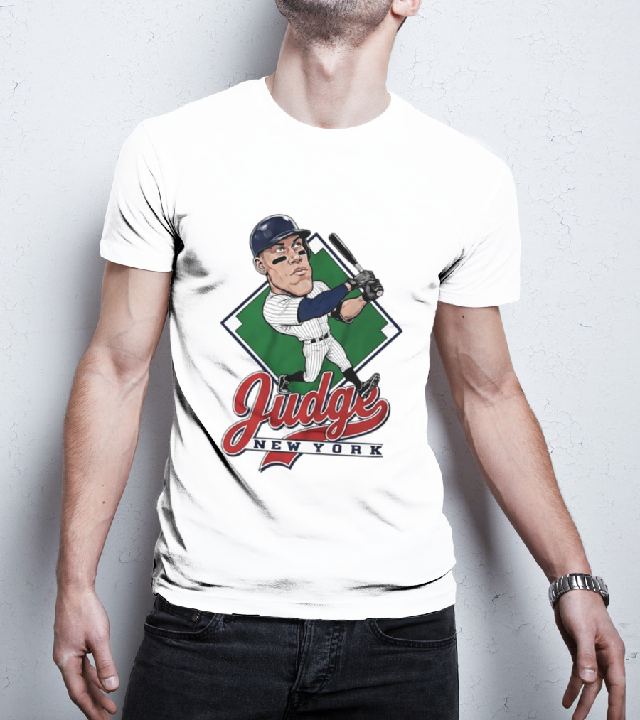 Judge New York Yankees Slugger Caricature Swing T-Shirt