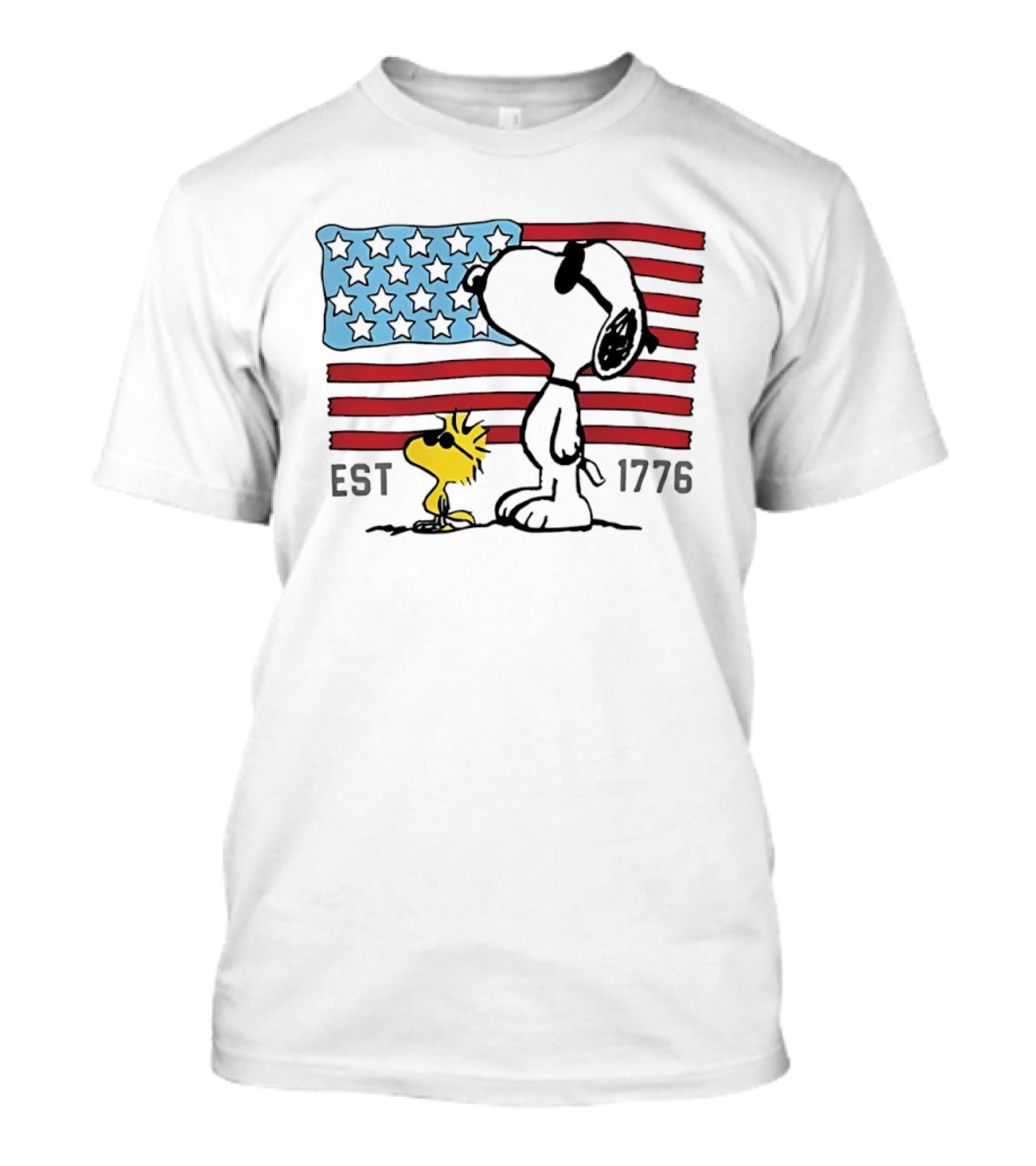 America 250th Anniversary 1776 Snoopy Woodstock With Stars And Stripes T-Shirt