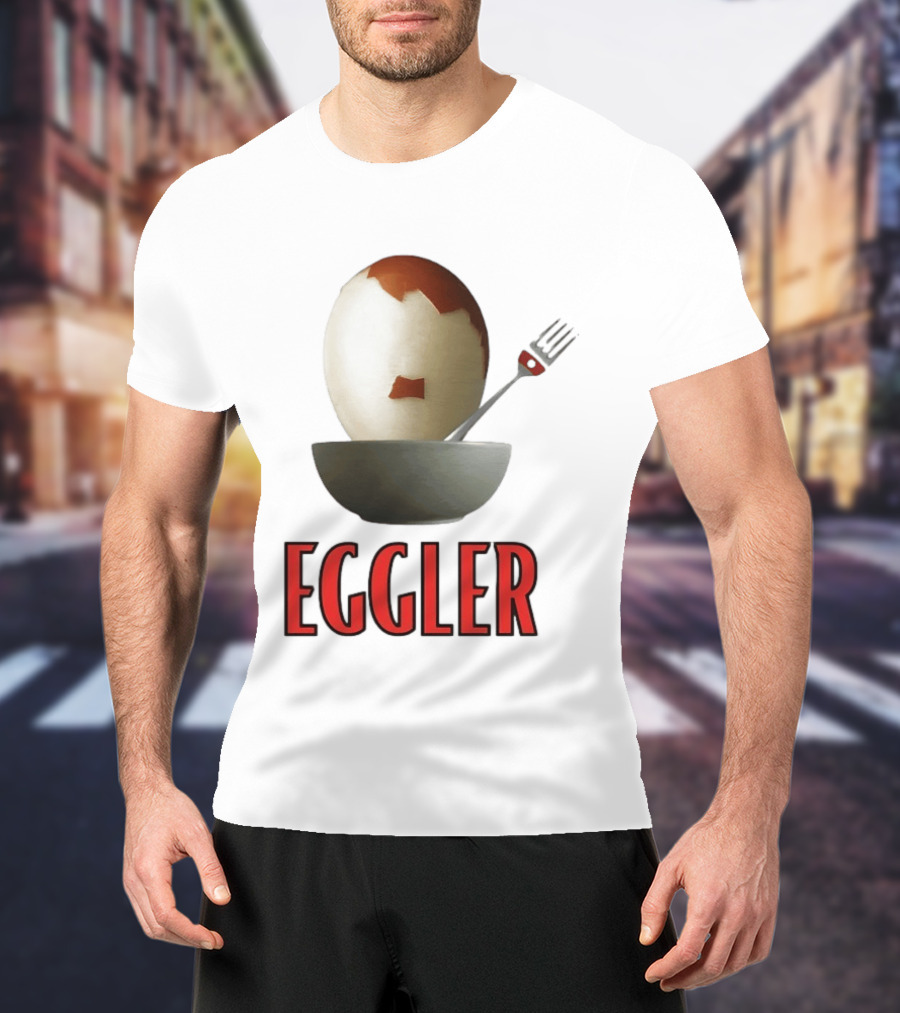 Eggler Chicken Egg Bowl Fork Comedy T-Shirt