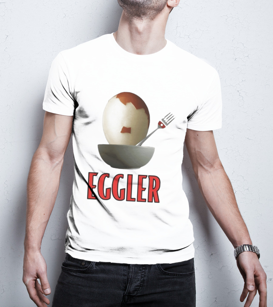 Eggler Chicken Egg Bowl Fork Comedy T-Shirt