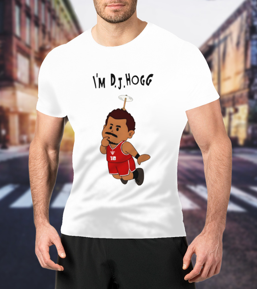 I'm DJ Hogg Basketball Player Red Uniform Cartoon T-Shirt