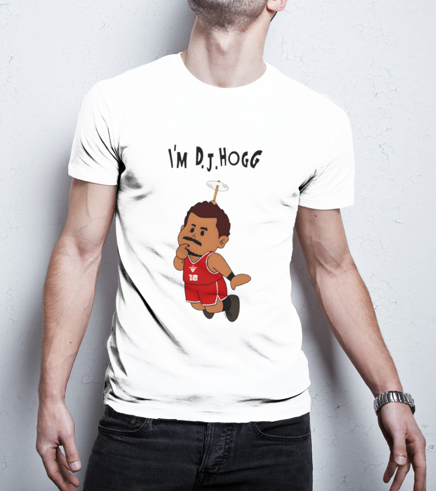 I'm DJ Hogg Basketball Player Red Uniform Cartoon T-Shirt