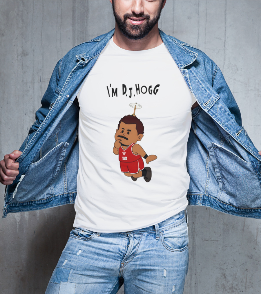 I'm DJ Hogg Basketball Player Red Uniform Cartoon T-Shirt