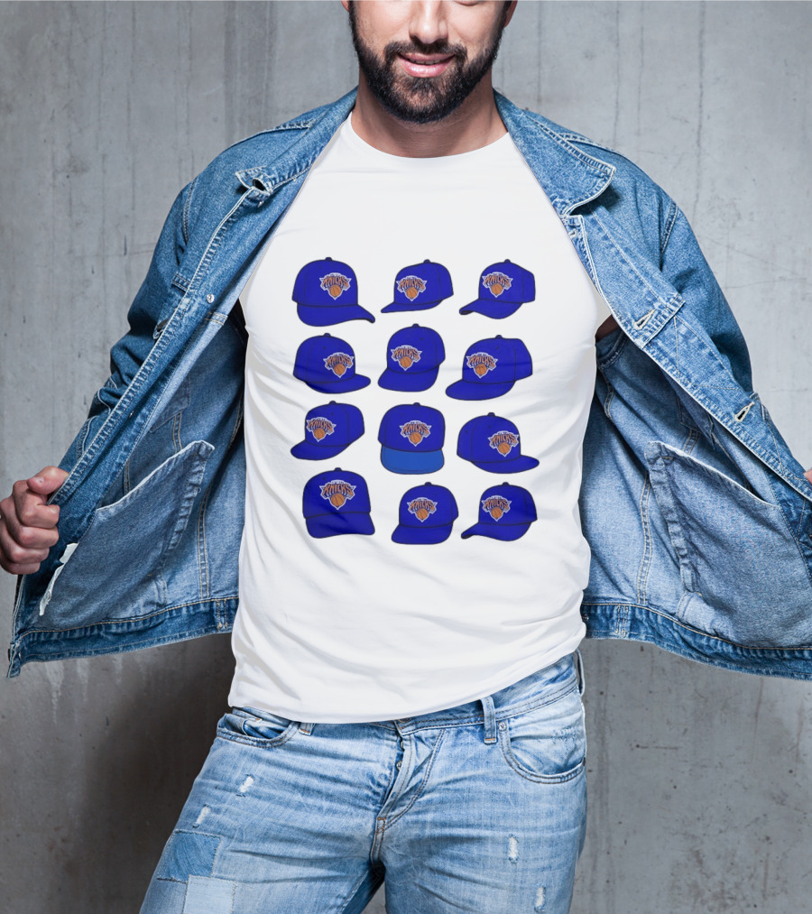New York Knicks Blue Caps Collection With Iconic Basketball Team T-Shirt