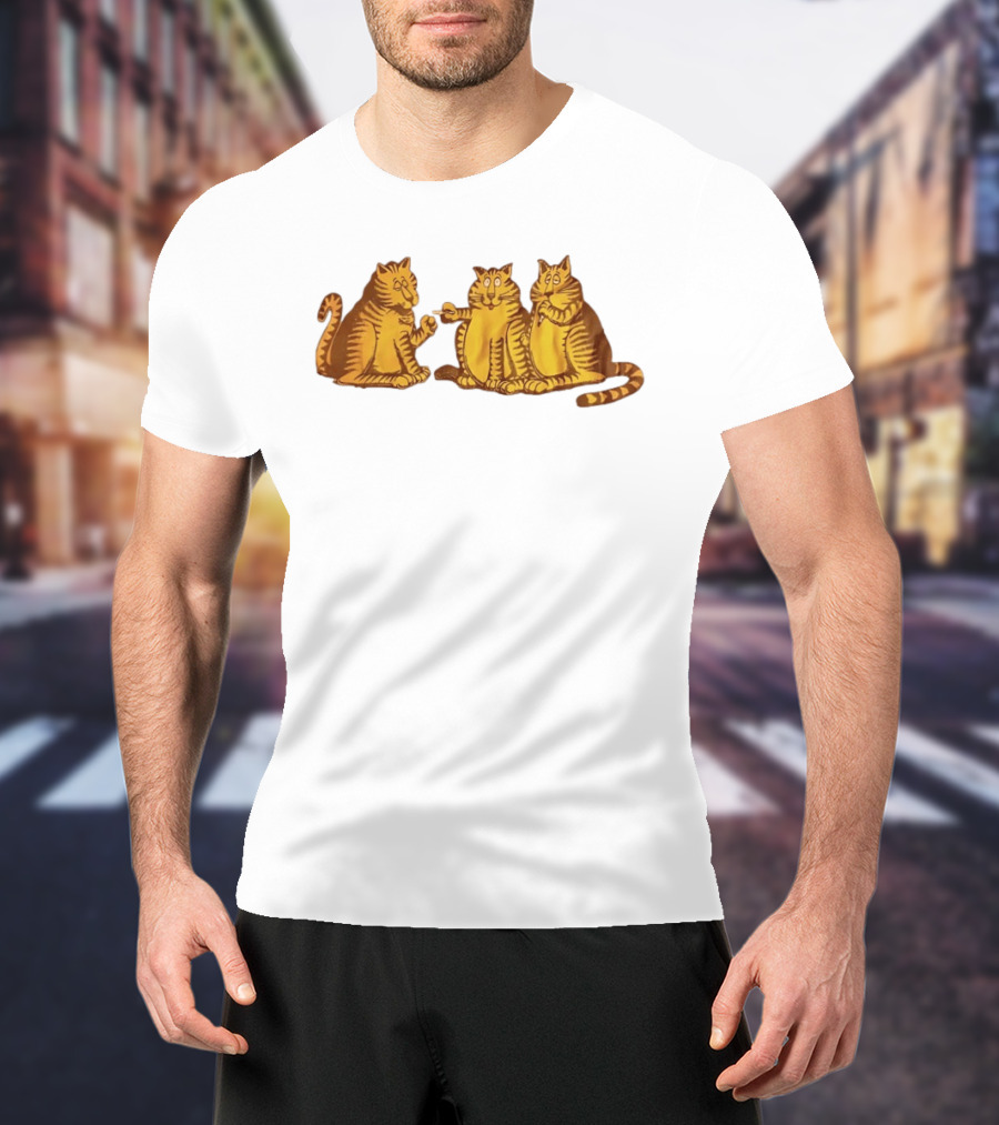 Super Cat Smoking Meme Trio Funny Cats Sharing Cigarettes T-Shirt