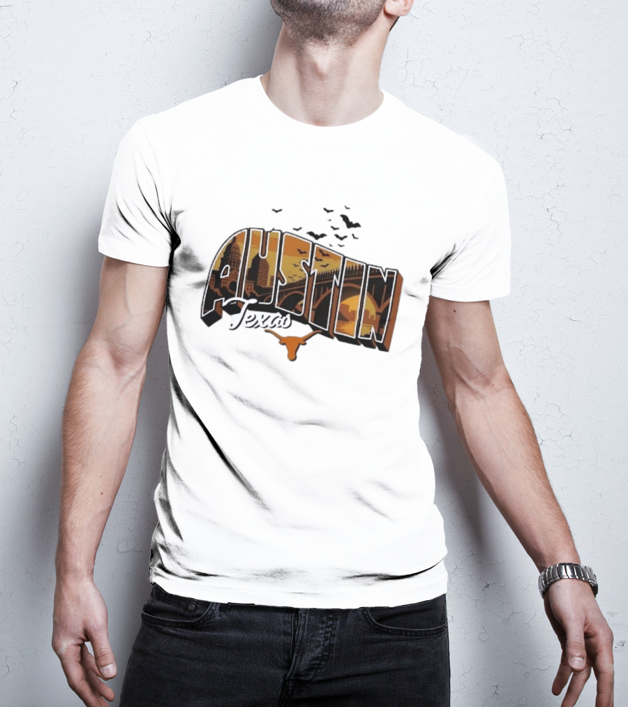 Austin Texas Longhorns Cityscape Greetings T-Shirt