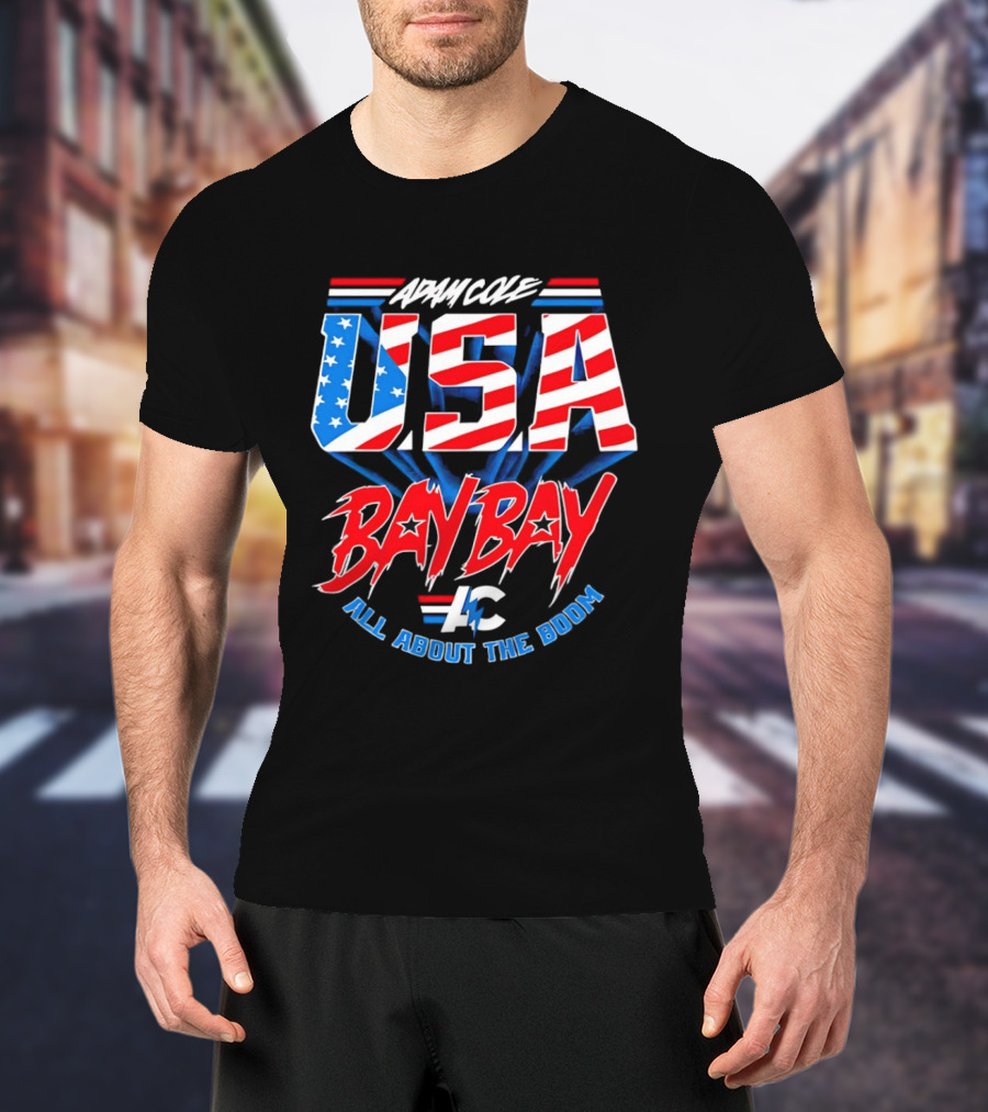 Advance USA Bay Bay All About The Boom Red White Blue Star T-Shirt
