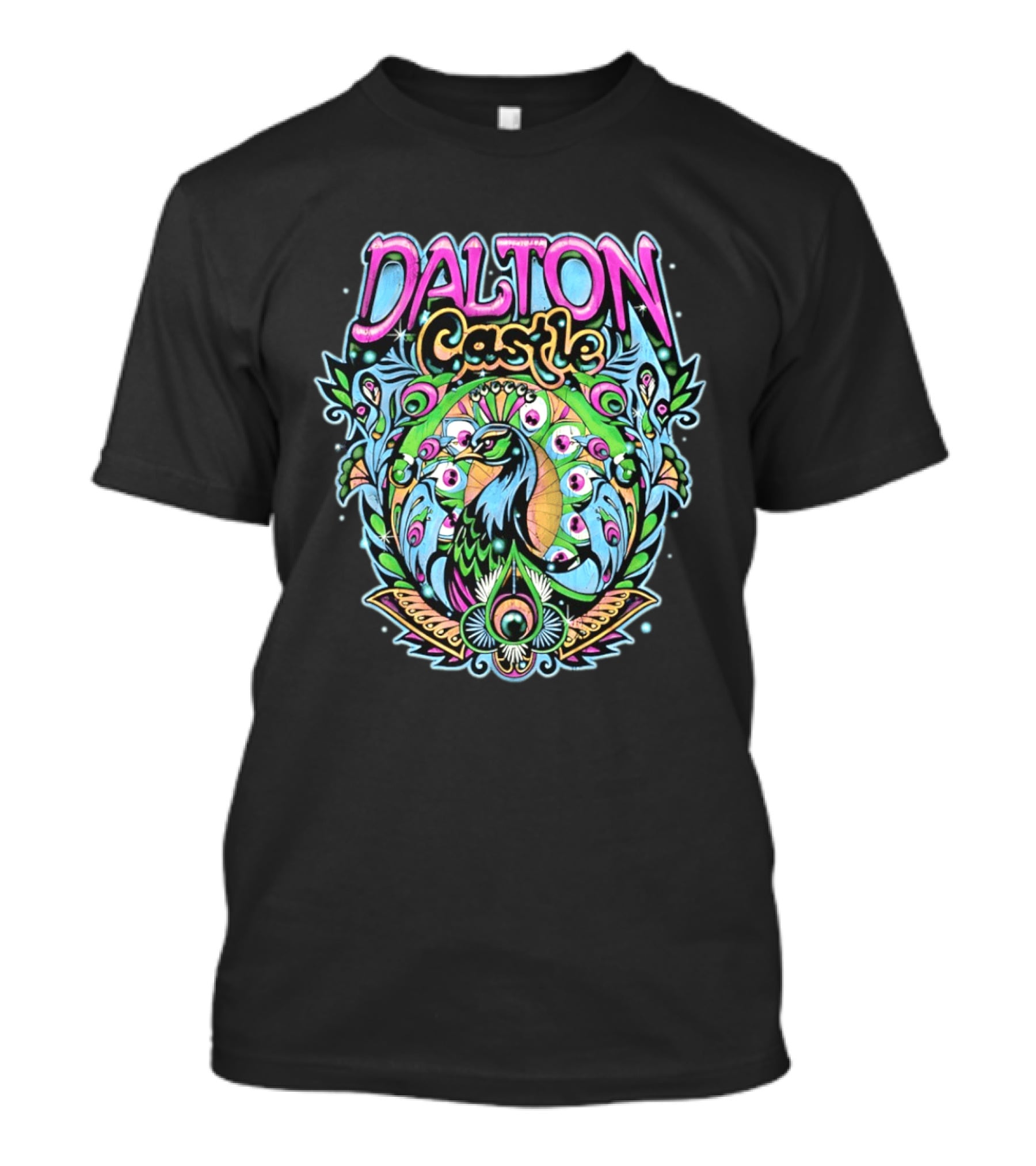 Dalton Castle Vibrant Peacock Plumage T-Shirt
