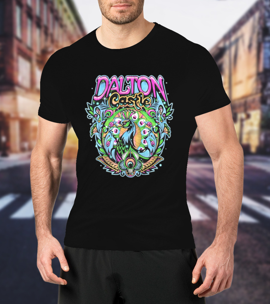 Dalton Castle Vibrant Peacock Plumage T-Shirt