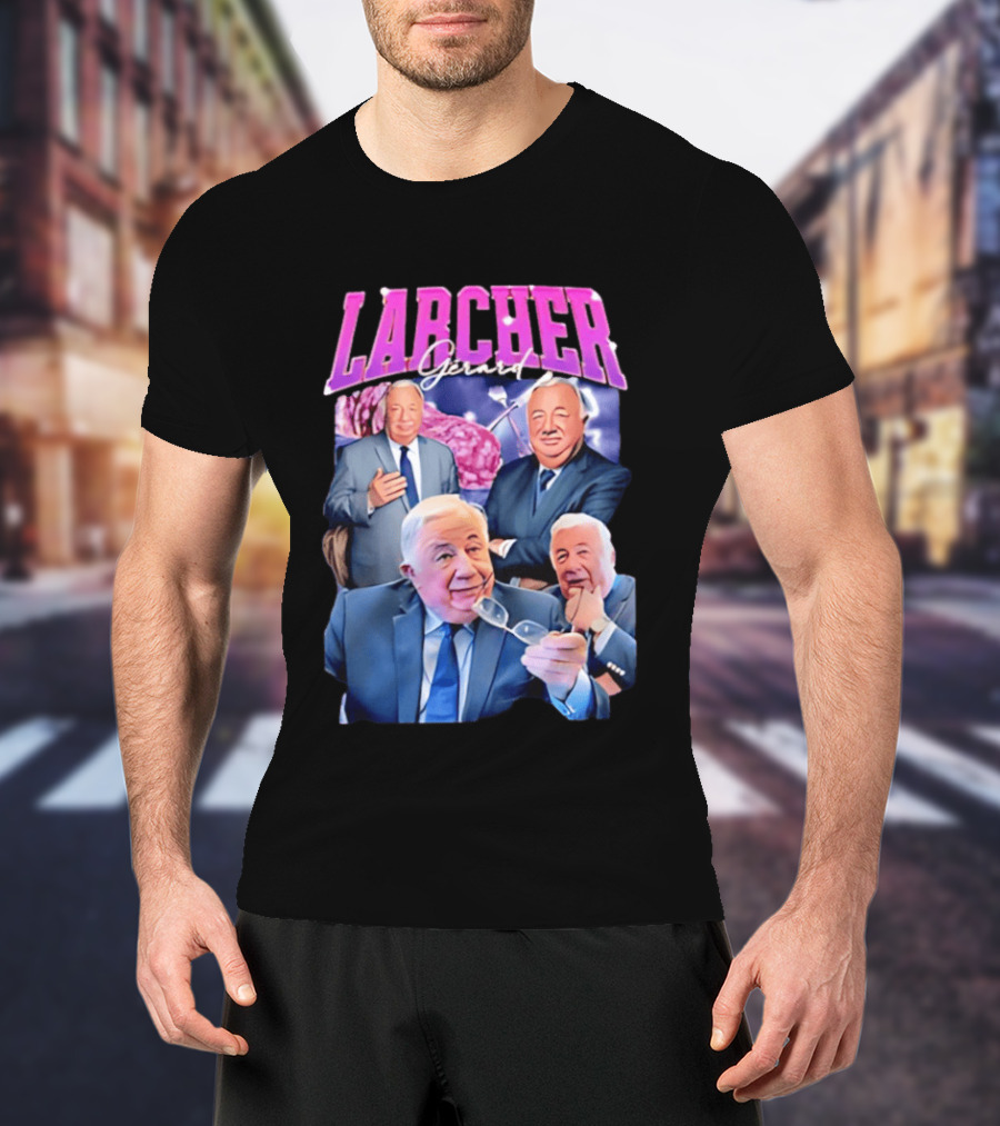 Larcher Gérard 90s Bootleg Style Retro Collage T-Shirt