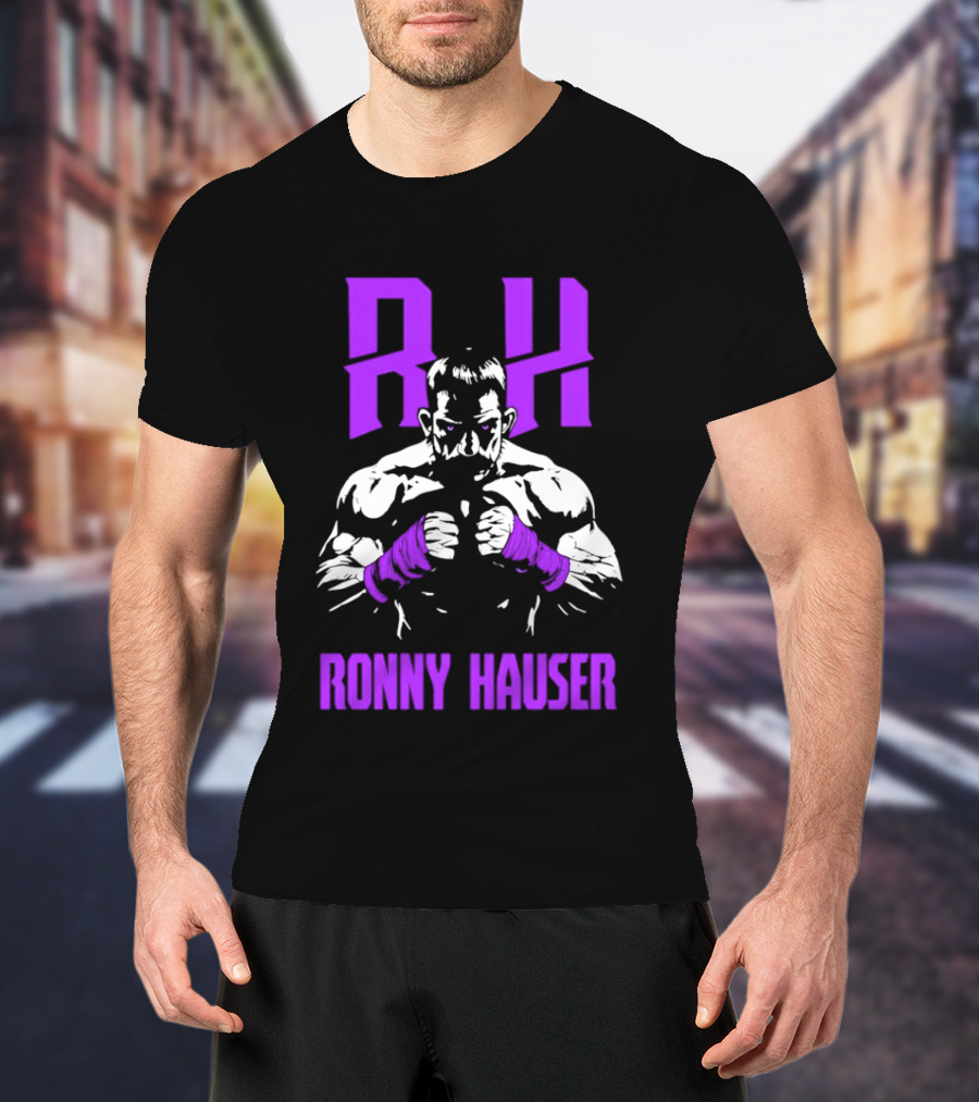 RH Ronny Hauser Wrestler With Purple Boxing Wraps T-Shirt