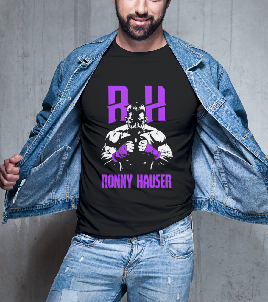 RH Ronny Hauser Wrestler With Purple Boxing Wraps T-Shirt