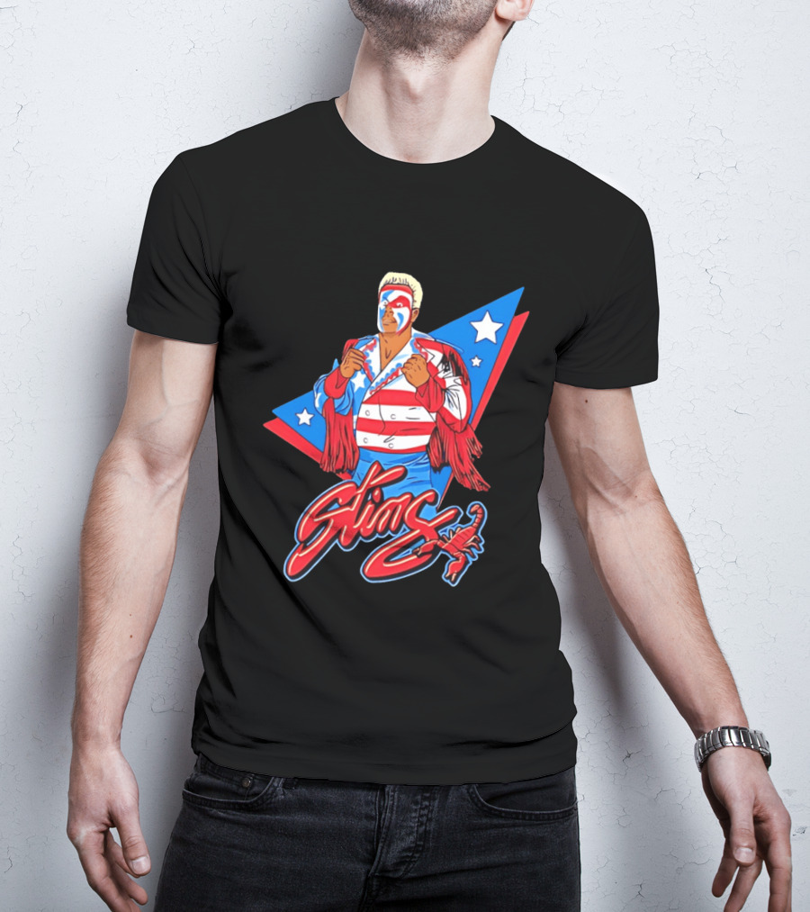 Sting USA Patriotic Jacket Red White Blue Stars Scorpion T-Shirt