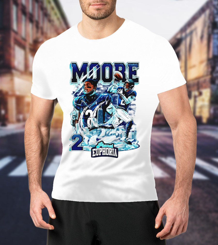 DJ Moore Chicago Bears Planet Euphoria Iceman Player Collage T-Shirt