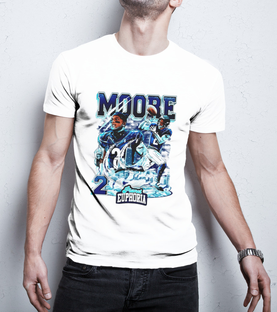 DJ Moore Chicago Bears Planet Euphoria Iceman Player Collage T-Shirt