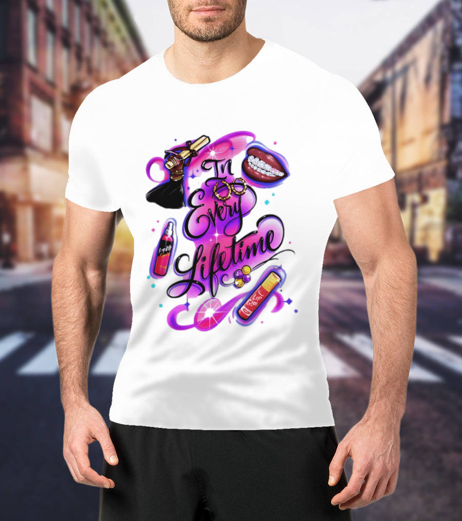 In Every Lifetime Lip Glow Gold Lip Graduation Black Girl Magic Aesthetic T-Shirt