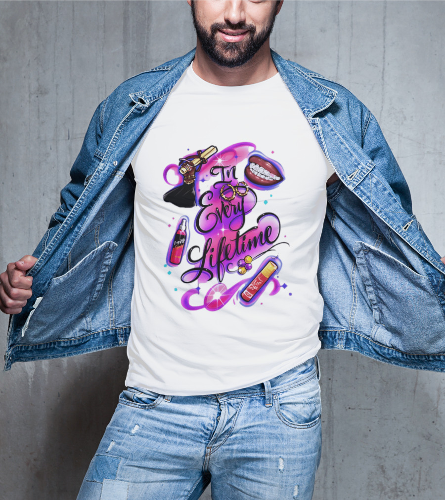 In Every Lifetime Lip Glow Gold Lip Graduation Black Girl Magic Aesthetic T-Shirt