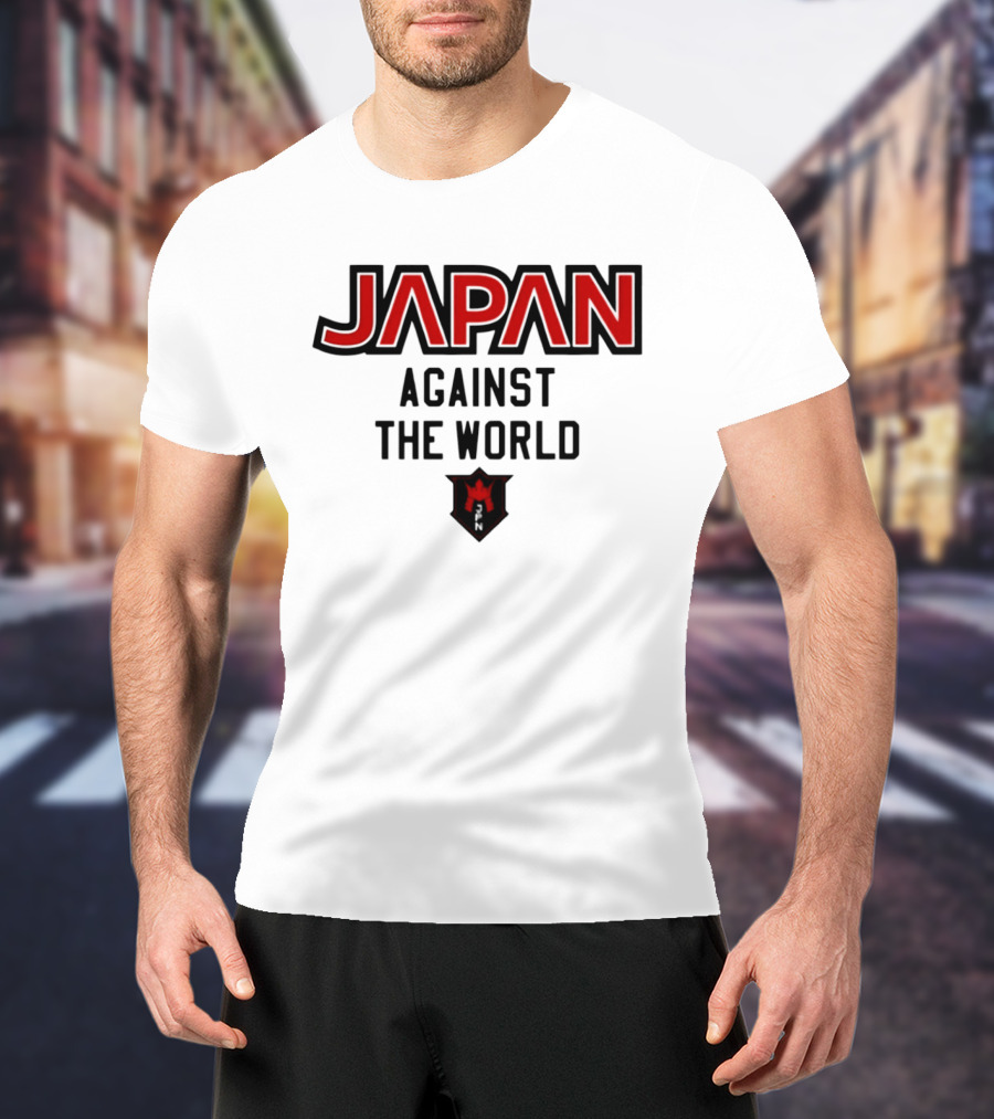 Japan Against The World Emblem With Red Crown Shield T-Shirt