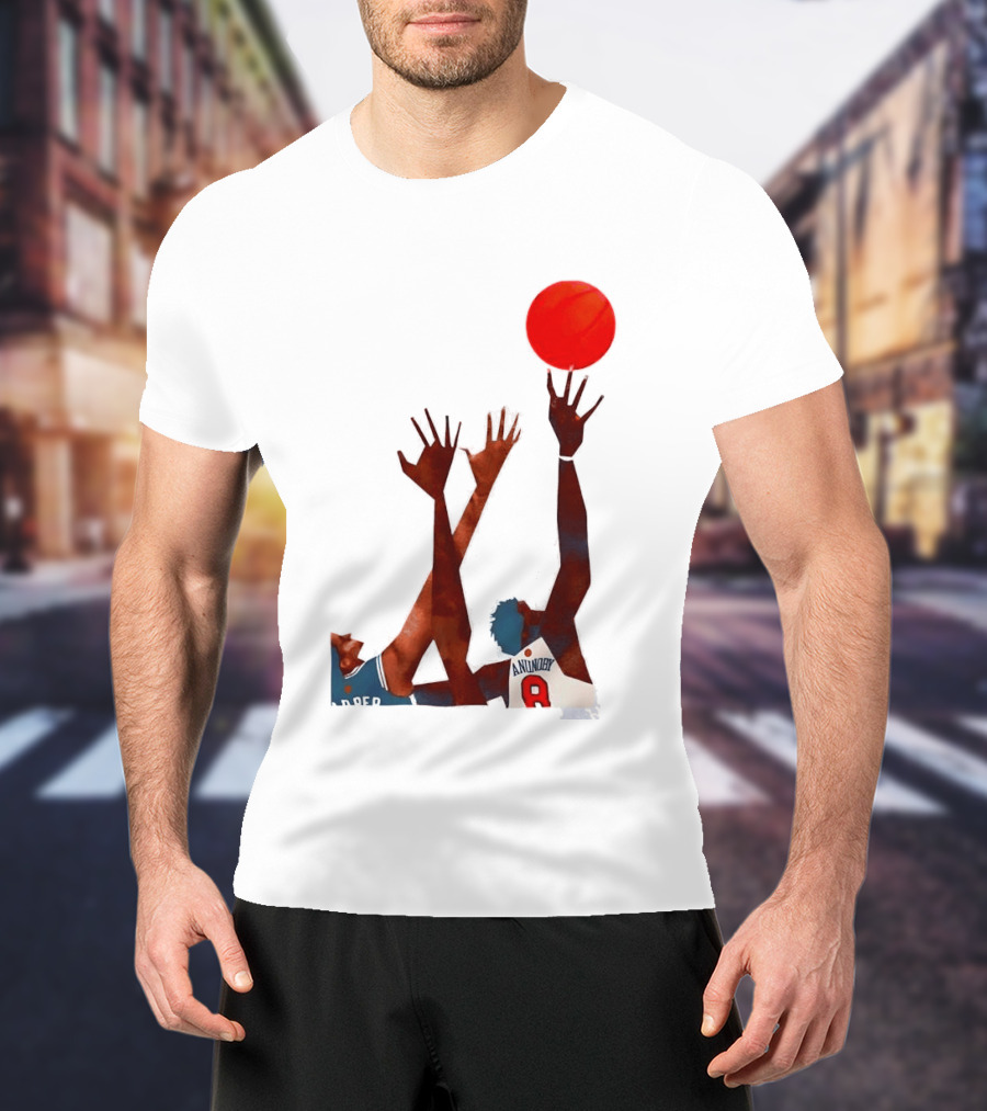 OG Anunoby Basketball Reaching Action Harper White T-Shirt