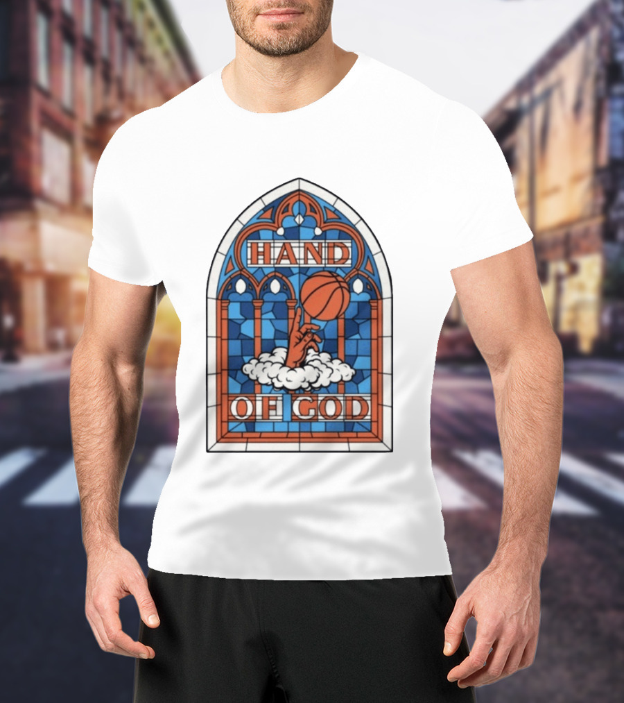 OG Anunoby Knicks Hand Of God Basketball Stained Glass Hero T-Shirt