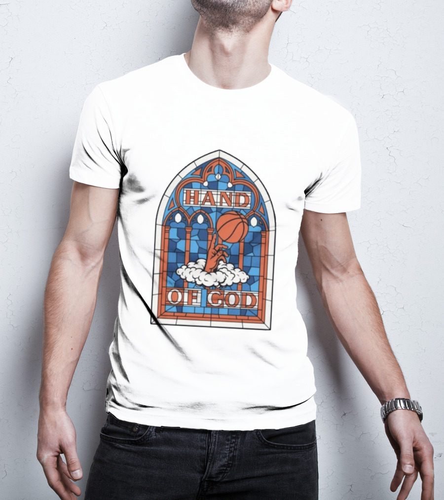 OG Anunoby Knicks Hand Of God Basketball Stained Glass Hero T-Shirt