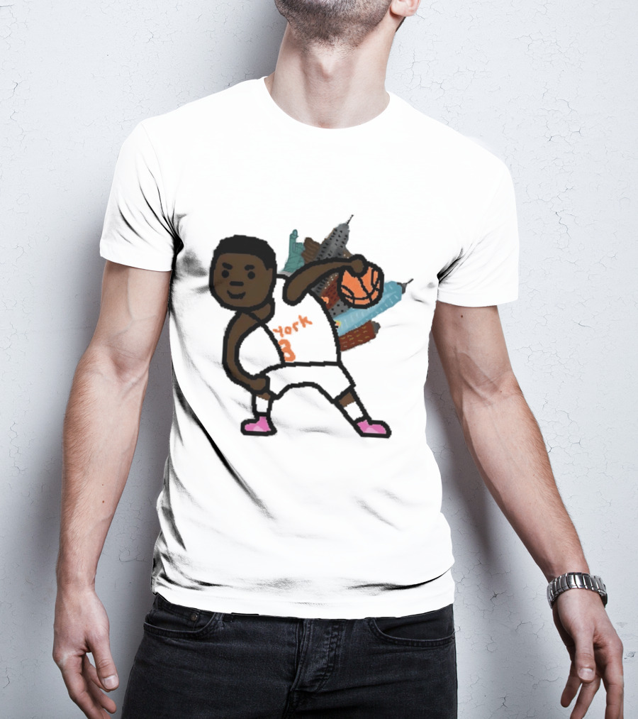 OG Anunoby New York Knicks Basketball Player Skyline T-Shirt