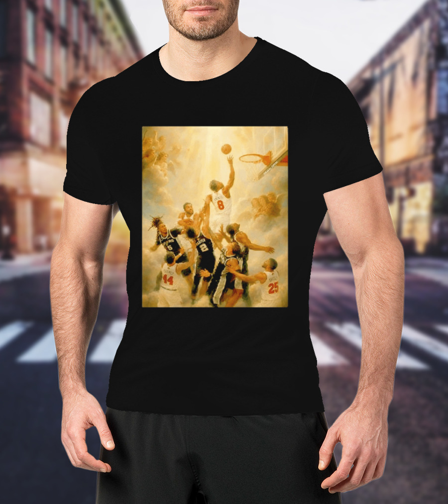 OG Anunoby Dunking New York Knicks Vs San Antonio Spurs High Renaissance Basketball Duel T-Shirt