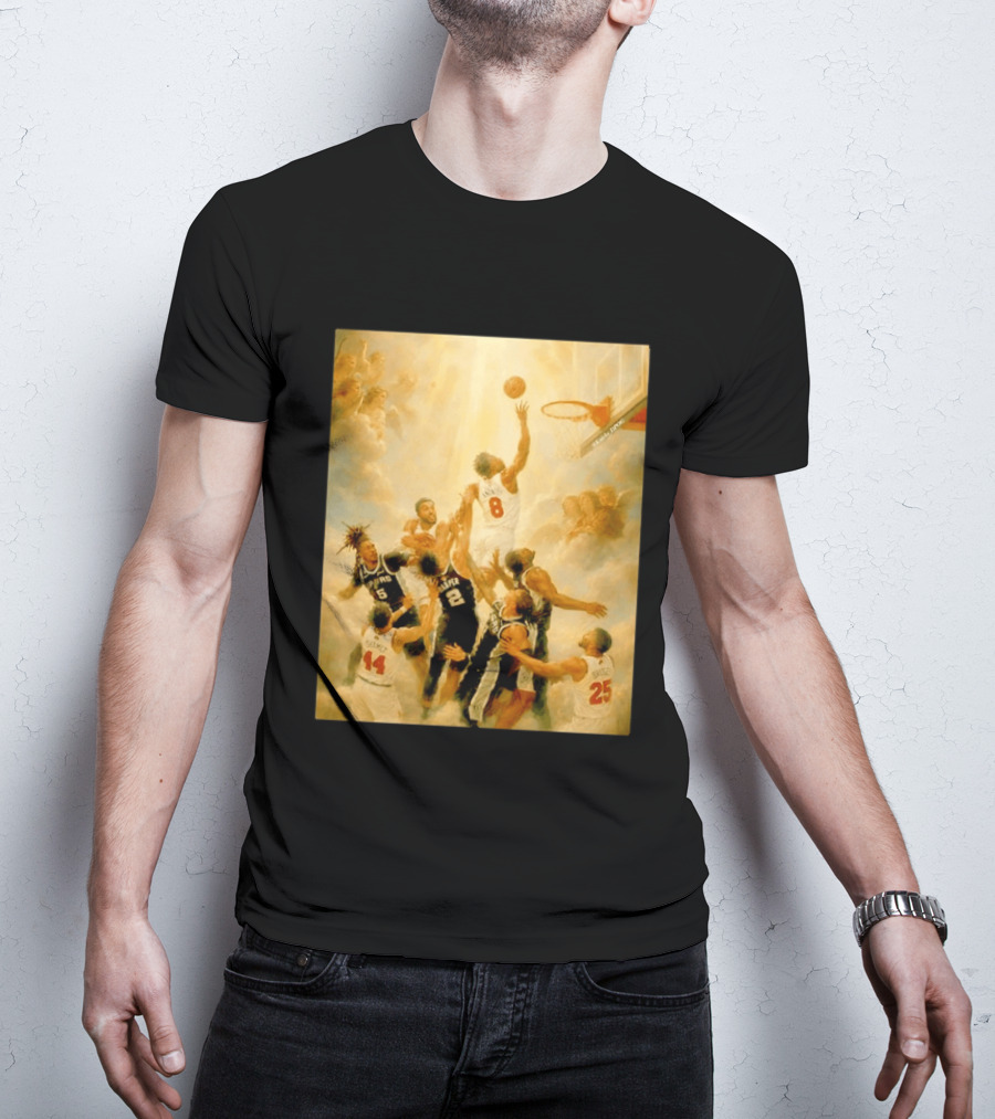 OG Anunoby Dunking New York Knicks Vs San Antonio Spurs High Renaissance Basketball Duel T-Shirt