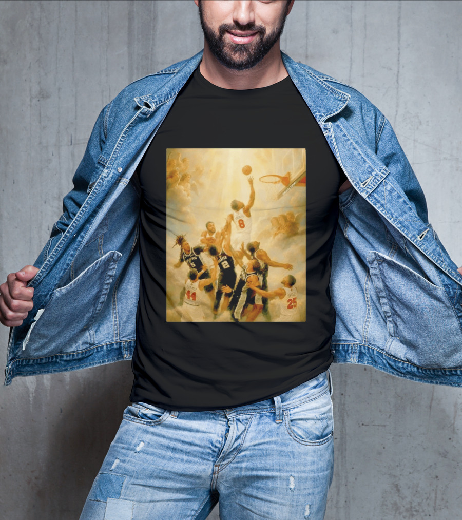 OG Anunoby Dunking New York Knicks Vs San Antonio Spurs High Renaissance Basketball Duel T-Shirt