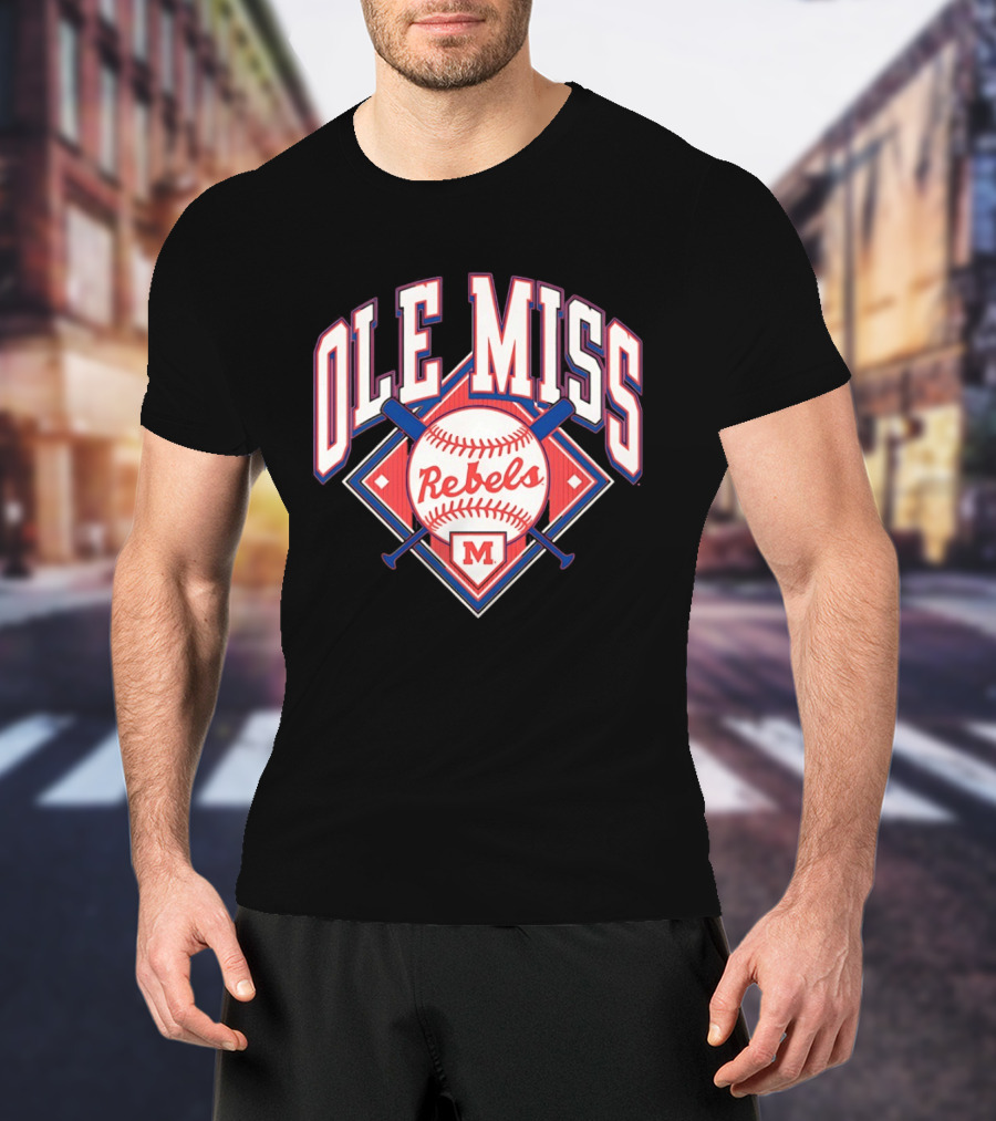 Ole Miss Rebels Baseball 2026 Team Merchandise Featuring Classic Logo And Red Baseball T-Shirt