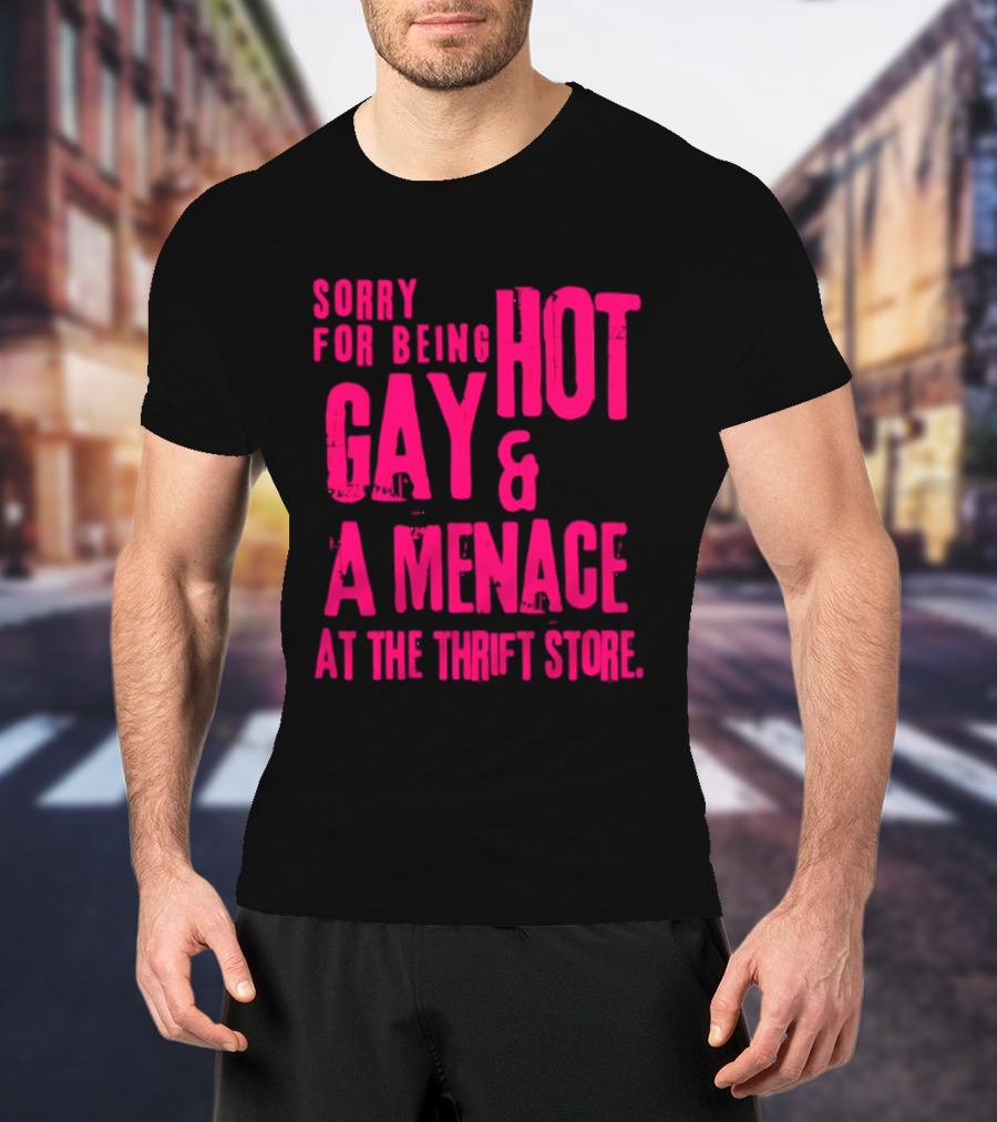 Sorry For Being Hot Gay And A Menace At The Thrift Store T-Shirt