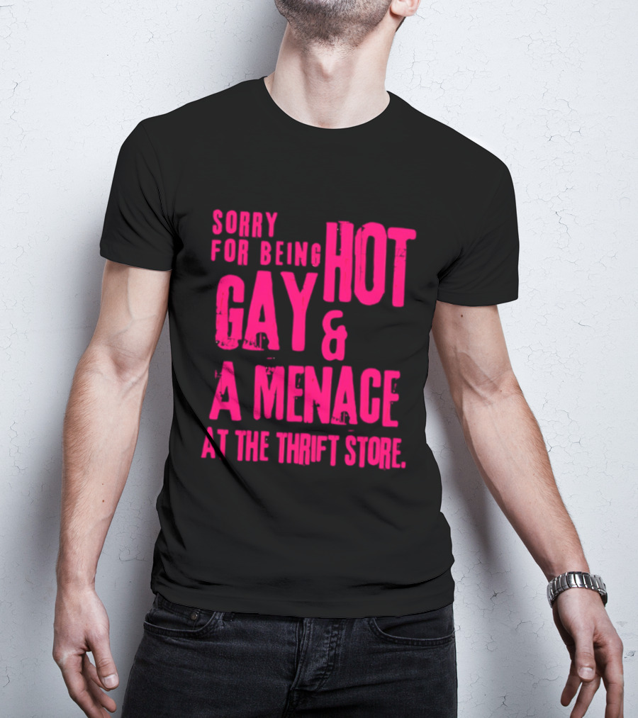 Sorry For Being Hot Gay And A Menace At The Thrift Store T-Shirt