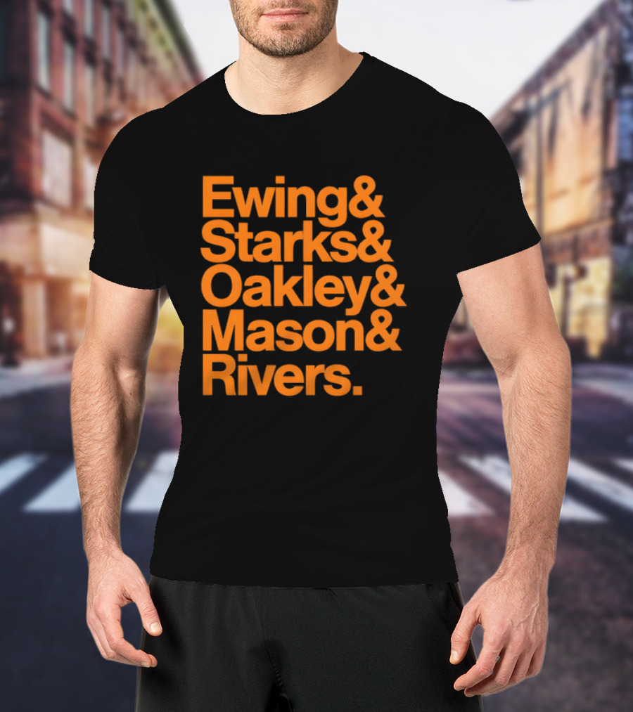 Ewing Starks Oakley Mason Rivers New York Knicks 1993 T-Shirt