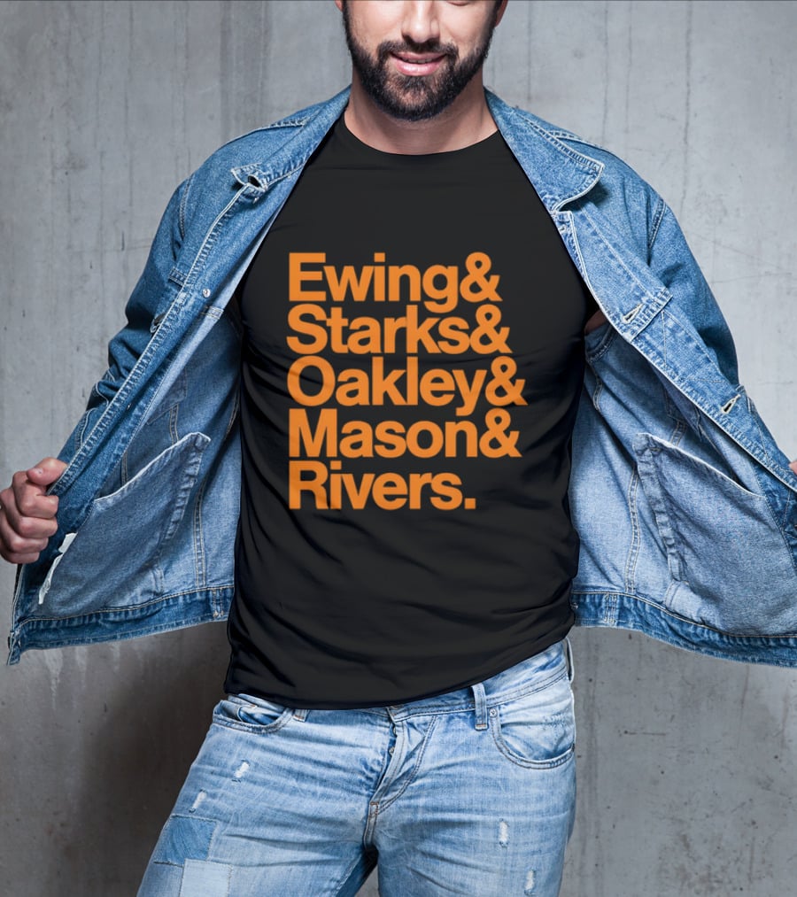 Ewing Starks Oakley Mason Rivers New York Knicks 1993 T-Shirt