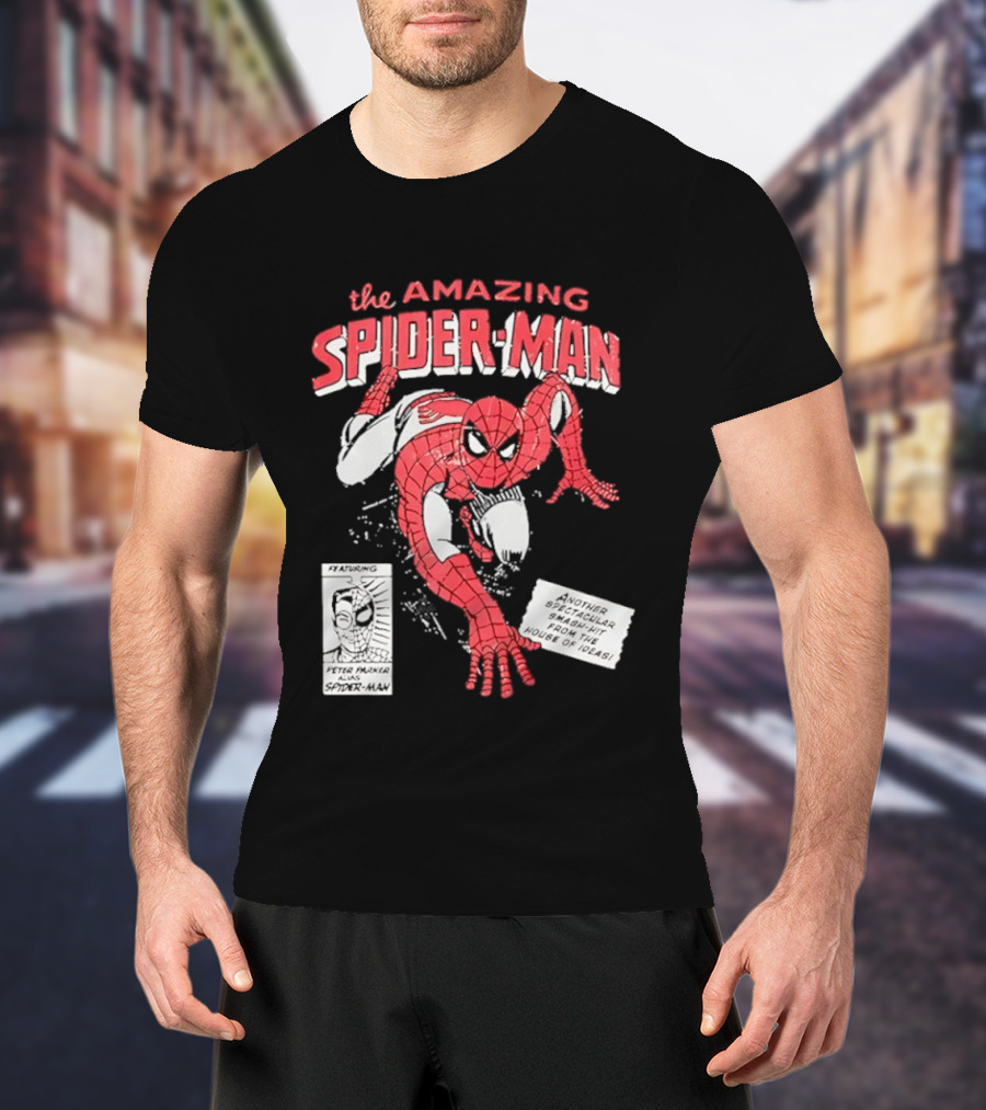 The Amazing Spider Man Peter Parker Dynamic Pose Iconic Comic T-Shirt