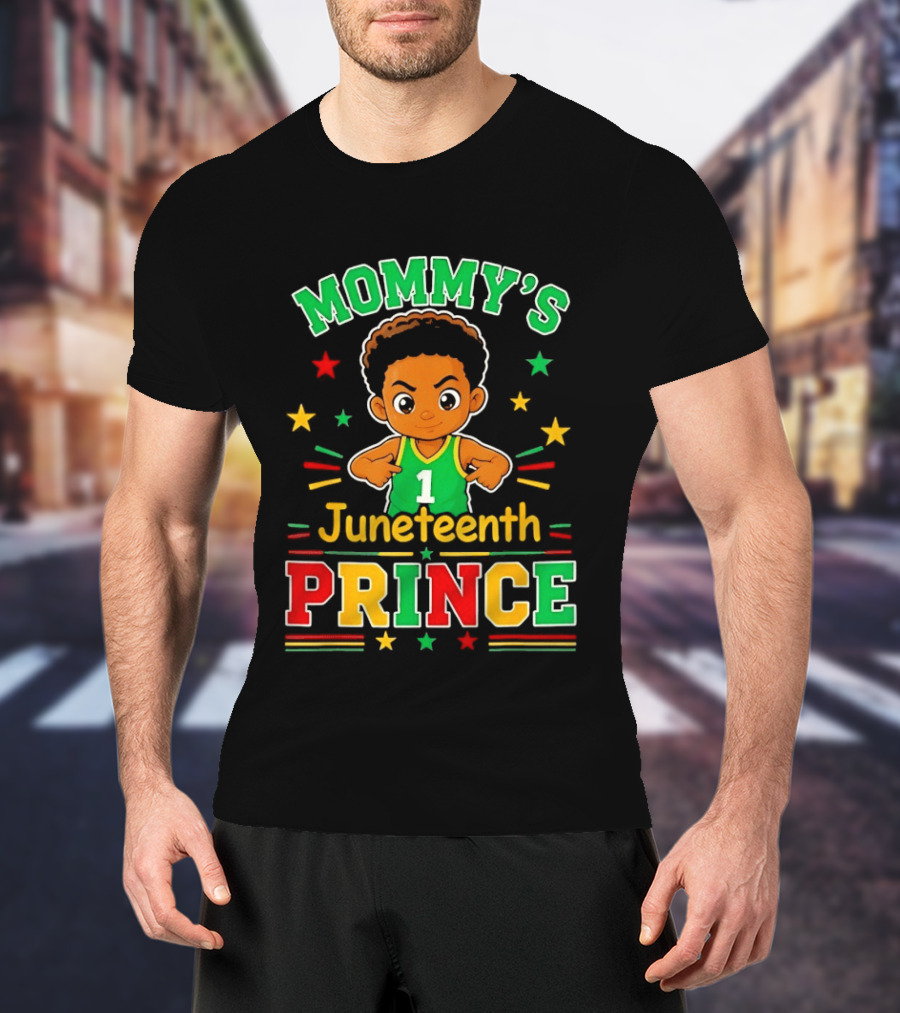 Mommy's Juneteenth Prince Little Boy Basketball Celebration Number One Kid T-Shirt