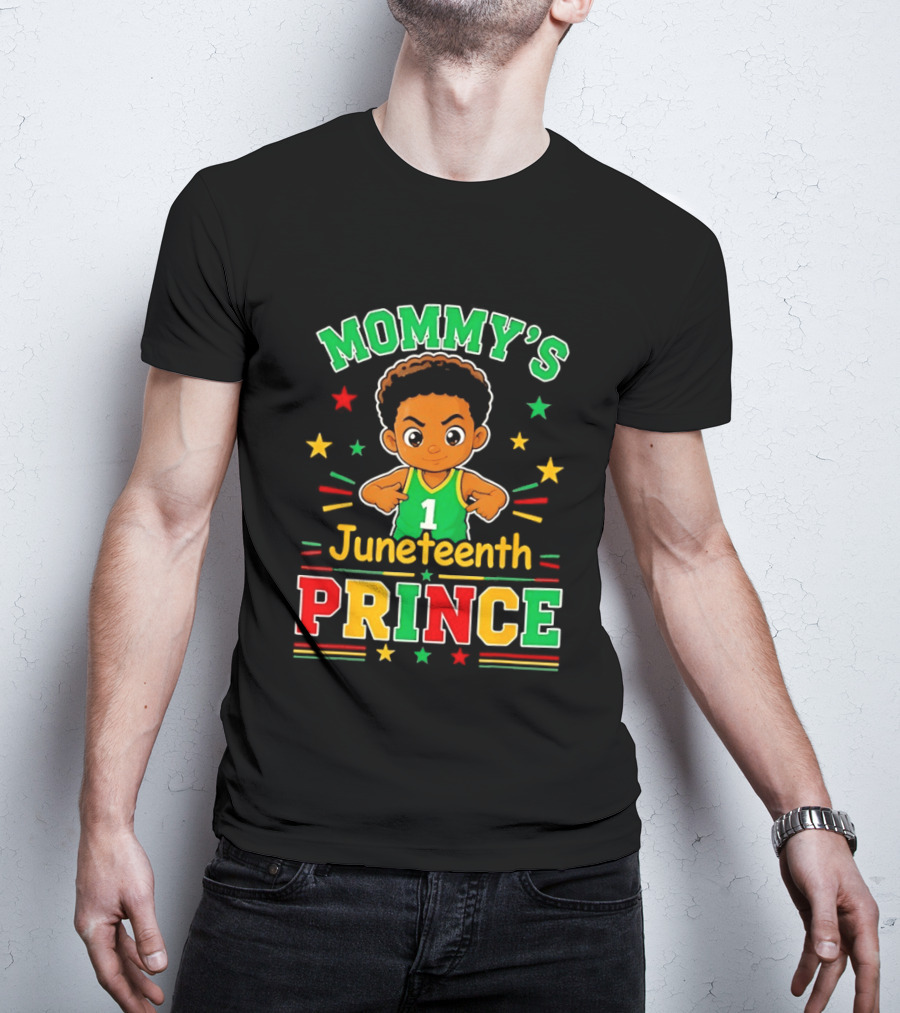 Mommy's Juneteenth Prince Little Boy Basketball Celebration Number One Kid T-Shirt