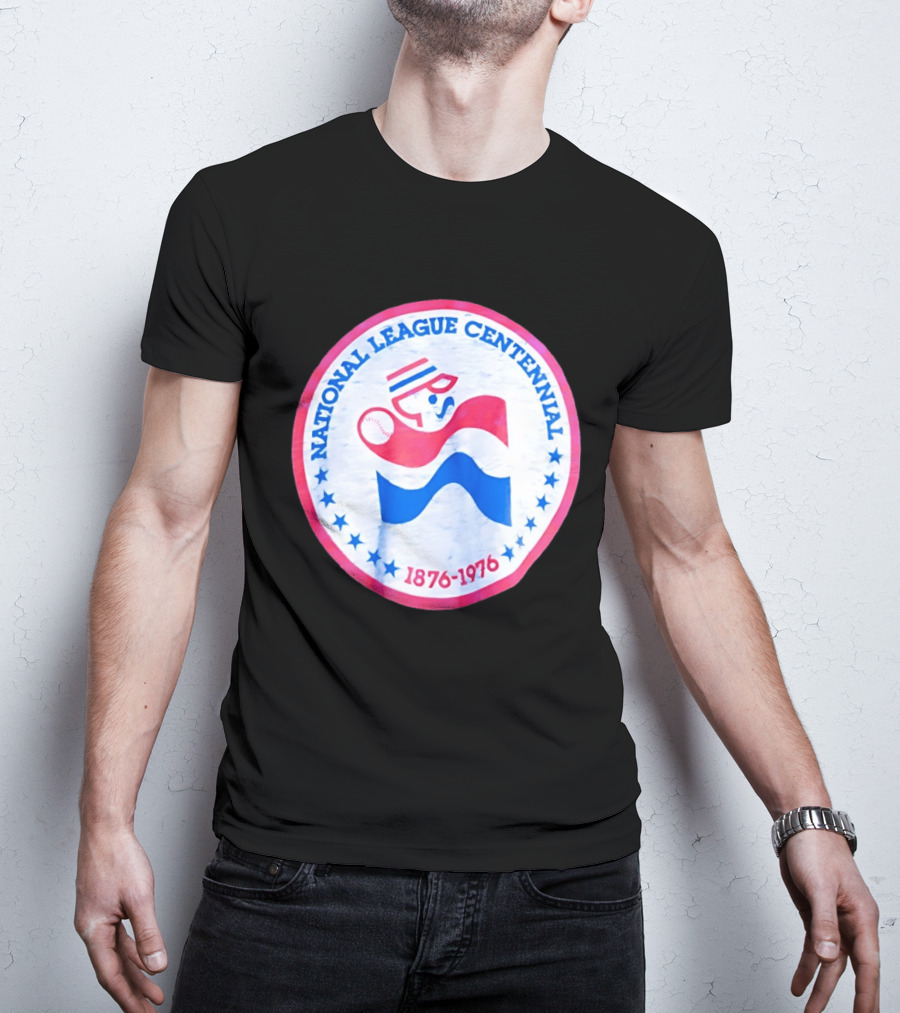 National League Centennial 1876 1976 Baseball Anniversary Retro MLB Bold Blue Red T-Shirt