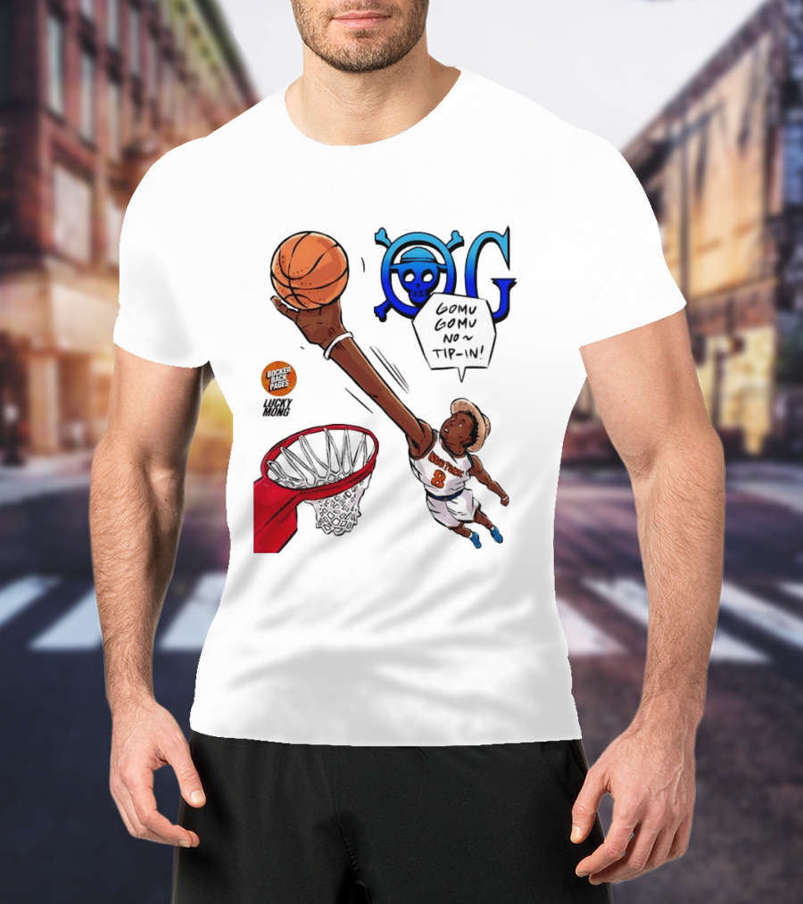 OG Anunoby X One Piece Luffy New York Knicks 2026 Gomu Gomu No Tip In Comic T-Shirt
