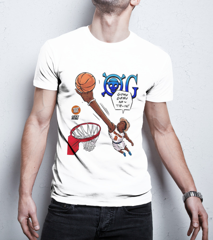 OG Anunoby X One Piece Luffy New York Knicks 2026 Gomu Gomu No Tip In Comic T-Shirt